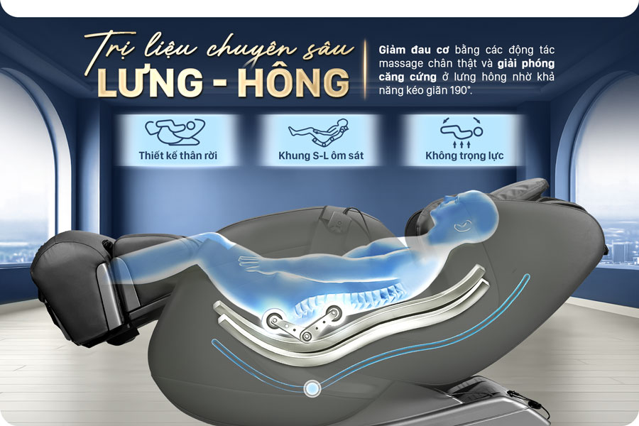 ghế massage lưng hông chuyên sâu