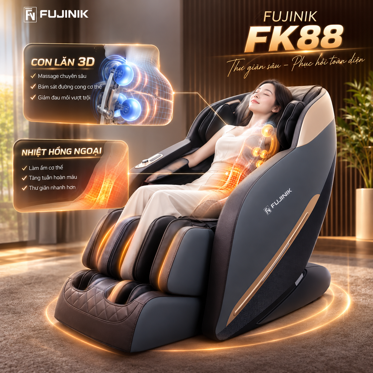 Hệ thống bi con lăn 3D và nhiệt hồng ngoại